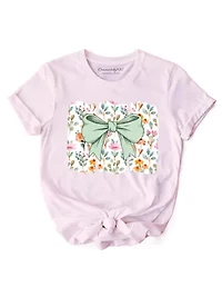 Floral Coquette Bow Cute Spring Preppy Girly Flowers Tee