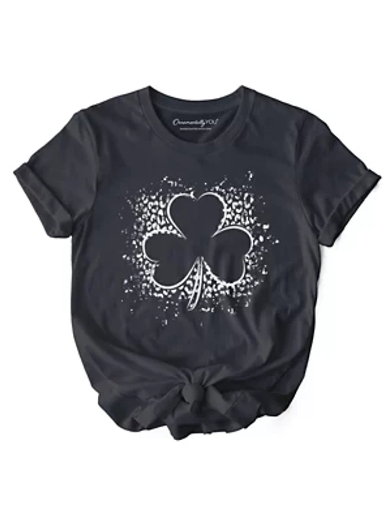 Splatter Shamrock Silhouette St Patrick’s Day T-Shirt