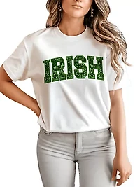 St Patrick’s Day Festive Green Glitter Imitation Tee