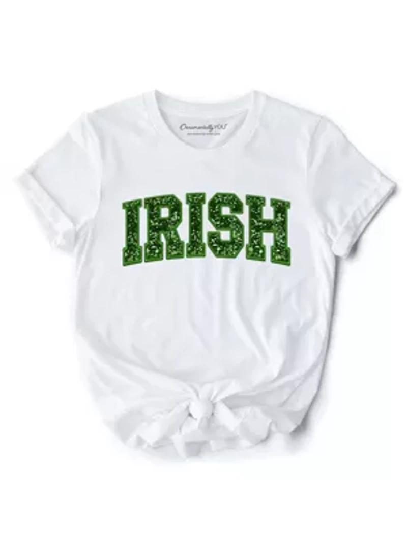 St Patrick’s Day Festive Green Glitter Imitation Tee