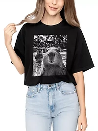 Capybara Selfie Funny Meme Animal Photo Style Tee