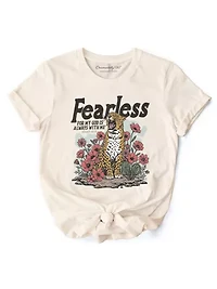 Leopard Christian Tee, Fearless For My God Is Always With Me Isaiah 41:14
