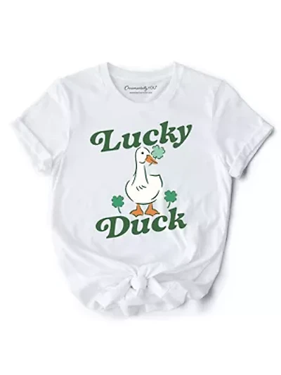 Lucky Duck St Patrick’s Day Shamrock Cute Clover Tee