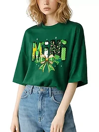 Coquette Mini Clover Bow St Patrick’s Day Tee