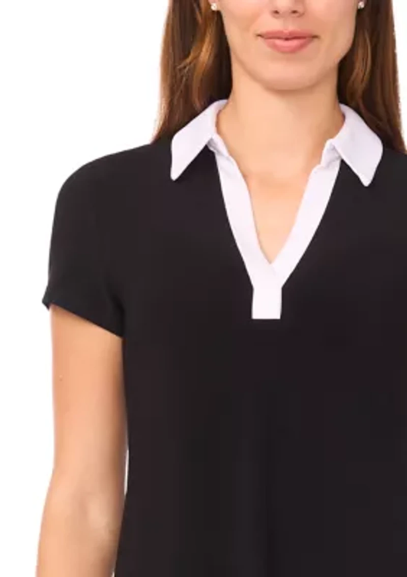 Petite Collared Mini Shirtdress