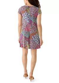 Petite Three Ring Mini Shirtdress