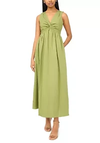 Petite Twist Front Midi Dress