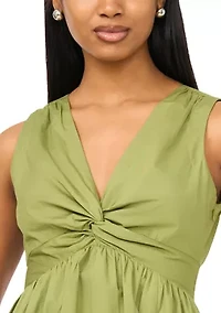 Petite Twist Front Midi Dress