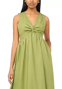 Petite Twist Front Midi Dress
