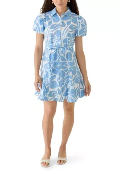 Petite Short Sleeve Tie Waist  Dress