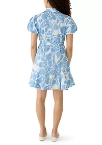 Petite Short Sleeve Tie Waist  Dress