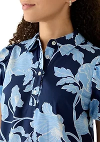 Petite Button Collar Dress with Back Vent