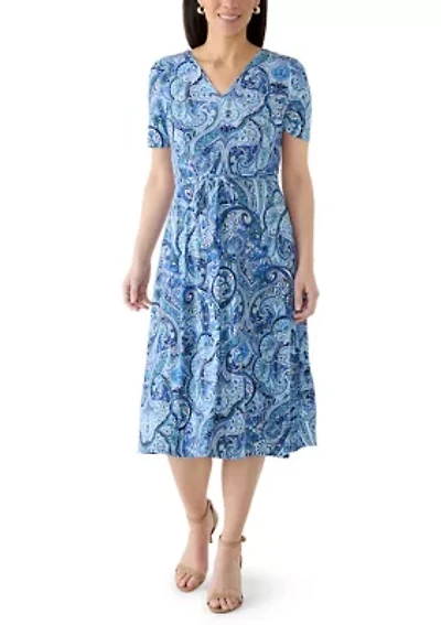 Petite Tie Waist Midi Dress