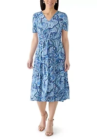 Petite Tie Waist Midi Dress