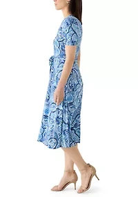 Petite Tie Waist Midi Dress