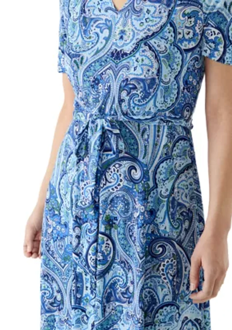 Petite Tie Waist Midi Dress