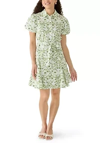 Petite Short Sleeve Tie Waist Dress