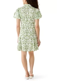 Petite Short Sleeve Tie Waist Dress
