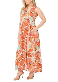 Petite Sleeveless Tiered Maxi Dress