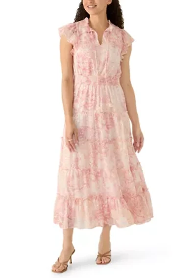 Petite Smocked Waist Tiered Maxi Dress