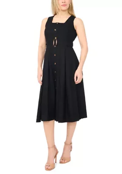 Petite Frozen Fjord A-Line Button Front Dress