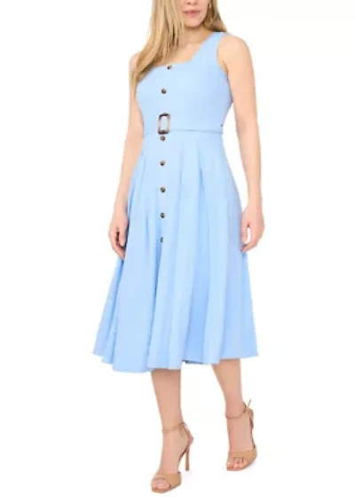 Petite Frozen Fjord A-Line Button Front Dress