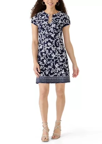 Petite Short Sleeve Three Ring Dress