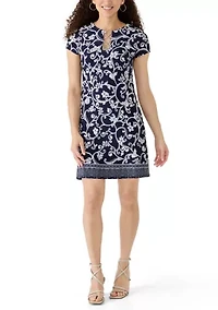 Petite Short Sleeve Three Ring Dress