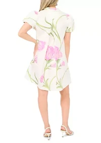 Petite Button Collar Shirtdress