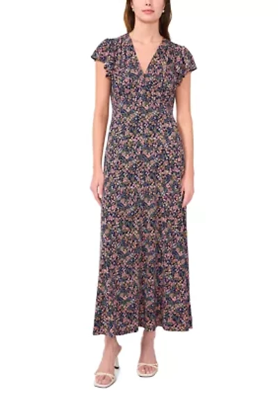 Petite Surplice Empire Waist Dress