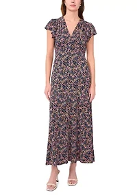 Petite Surplice Empire Waist Dress