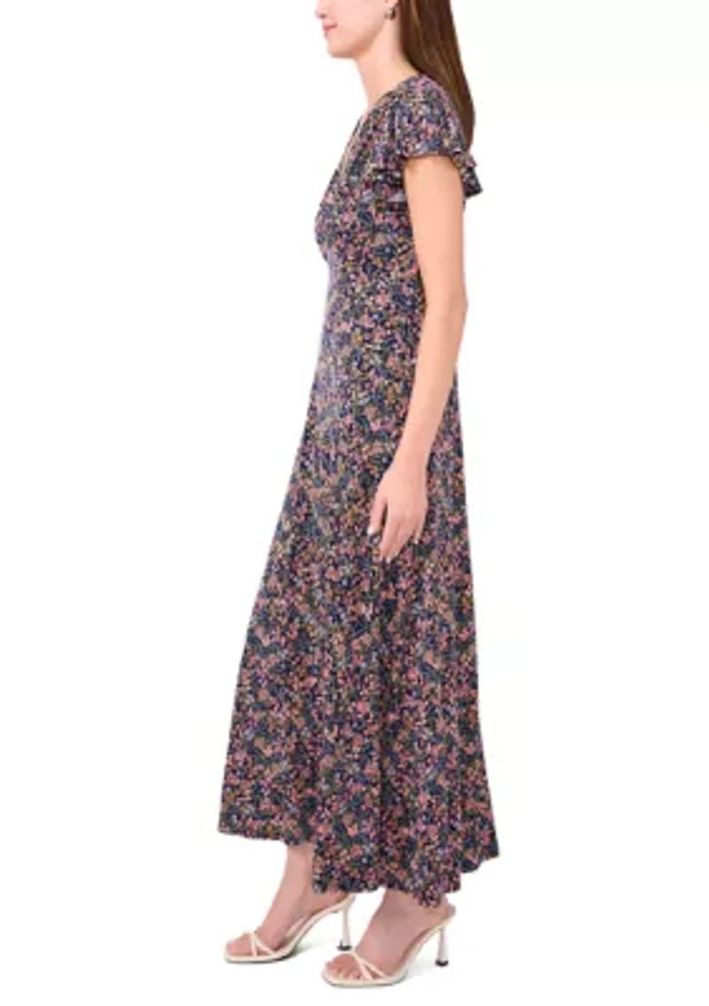 Petite Surplice Empire Waist Dress