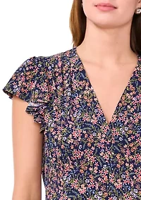 Petite Surplice Empire Waist Dress