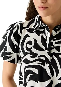 Petite Button Collar Dress with Back Vent