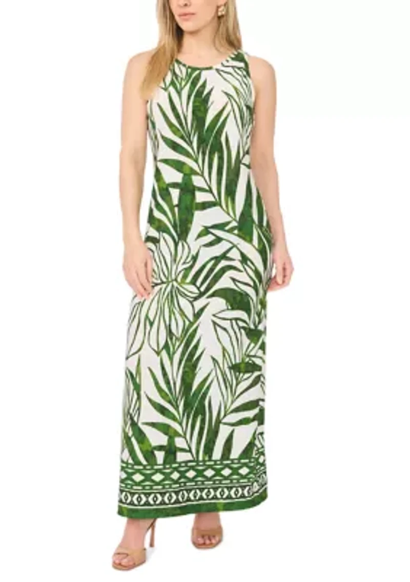 Petite Sleeveless Crew Neck Maxi Dress