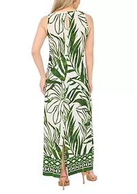Petite Sleeveless Crew Neck Maxi Dress