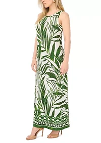 Petite Sleeveless Crew Neck Maxi Dress