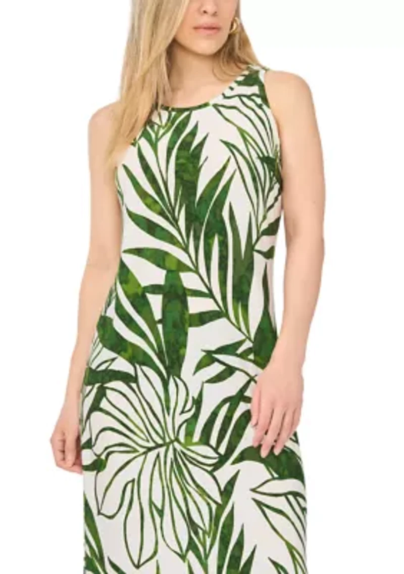 Petite Sleeveless Crew Neck Maxi Dress