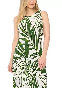 Petite Sleeveless Crew Neck Maxi Dress