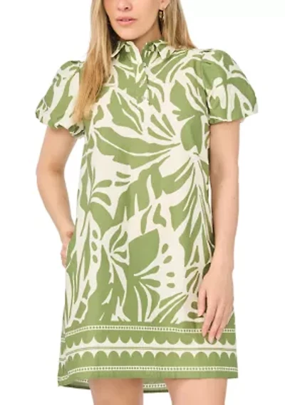 Petite Button Collar Shirtdress