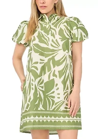 Petite Button Collar Shirtdress