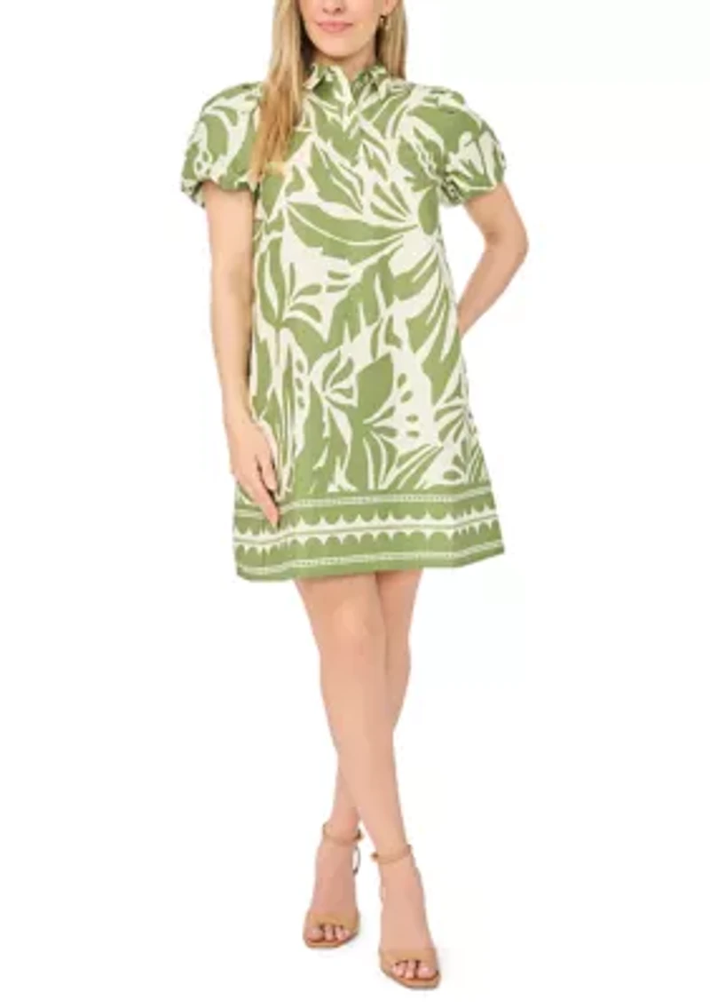 Petite Button Collar Shirtdress