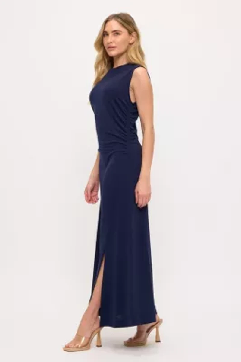 Sleeveless Side-Ruched Maxi Dress