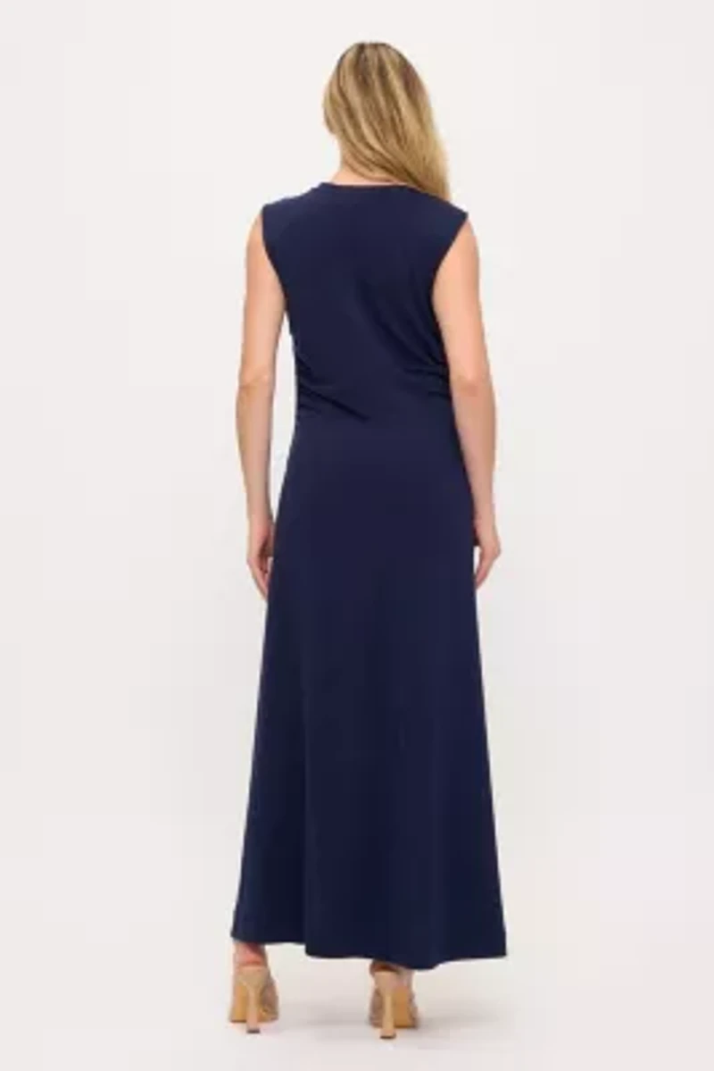 Sleeveless Side-Ruched Maxi Dress