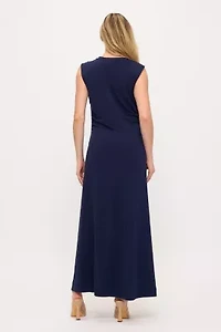 Sleeveless Side-Ruched Maxi Dress