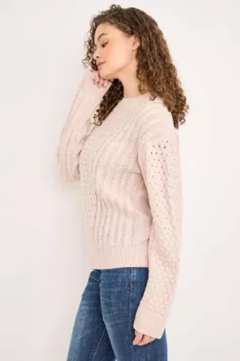 Cable Knit Crewneck Sweater