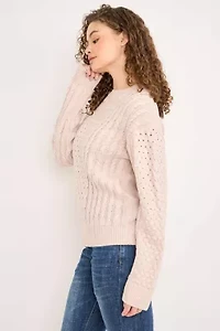 Cable Knit Crewneck Sweater