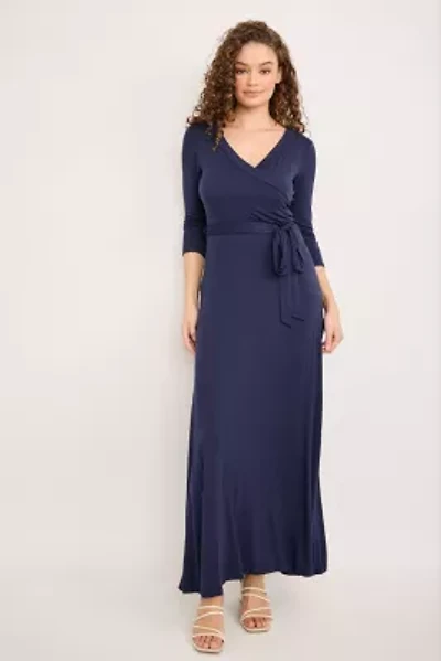 Faux Wrap Knit Maxi Dress