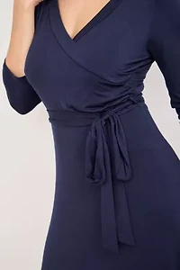 Faux Wrap Knit Maxi Dress