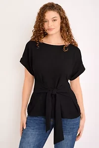 Tie Front Dolman Sleeve Blouse